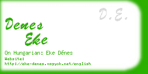 denes eke business card
