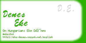 denes eke business card